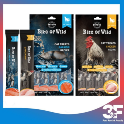 Bite Of Wild Thức Ăn Cho Mèo Hương Vị Cá Hồi Và Gà, Dành Cho Mèo Mọi Lứa Tuổi, Gói 60G (4 Thanh)
