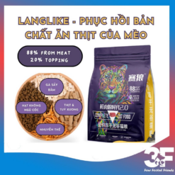 Hạt cho mèo LANGLIKE siêu topping, đạm 40%, không độn ngũ cốc, 20% topping